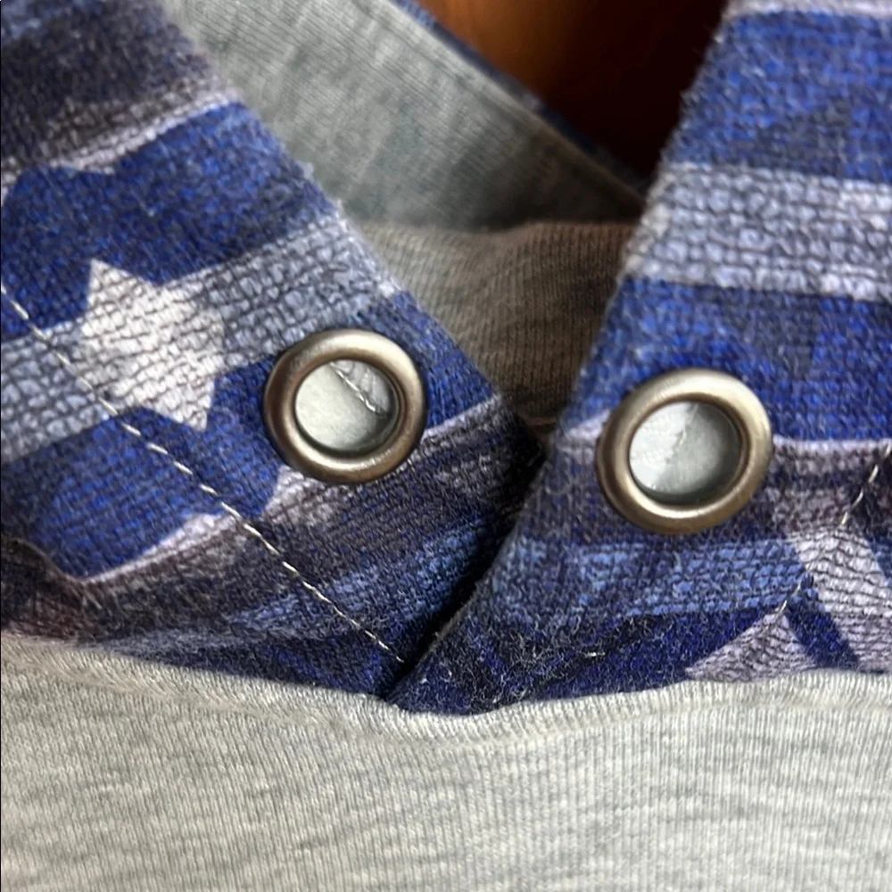 🌄Canyon Block Hooded Gray & Purple-Blue Patterned Hoodie by HOOEY | XL - Picture 8 of 17